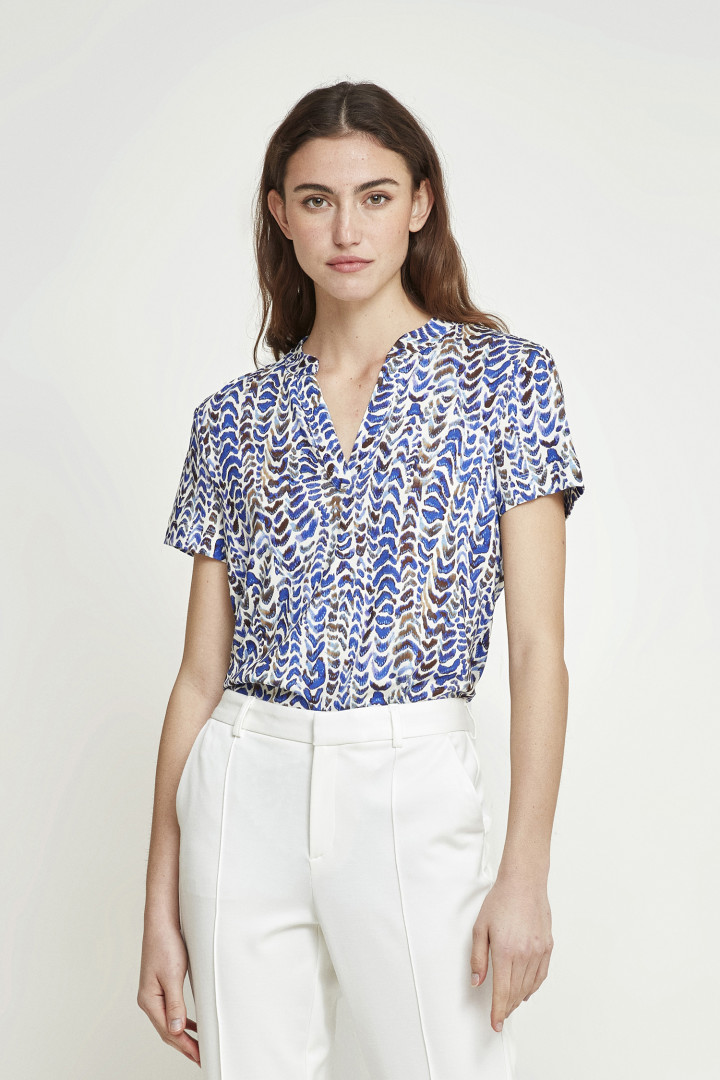 Blusón Toran estampado azul