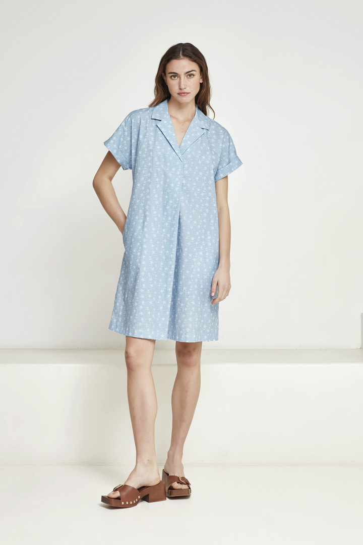 Vestido Veni estampado naval
