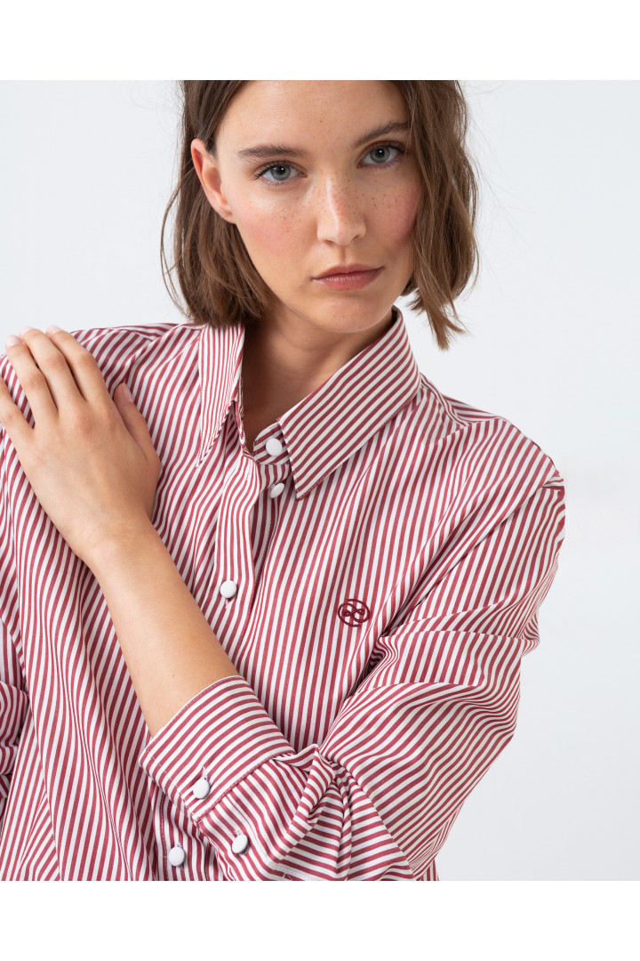 Camisa CENERI rayas granate