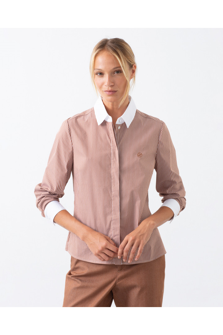 Camisa CLORI rayas marrones