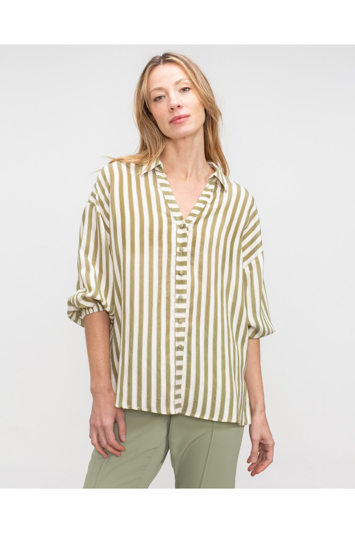 Camisa CORINA rayas verde